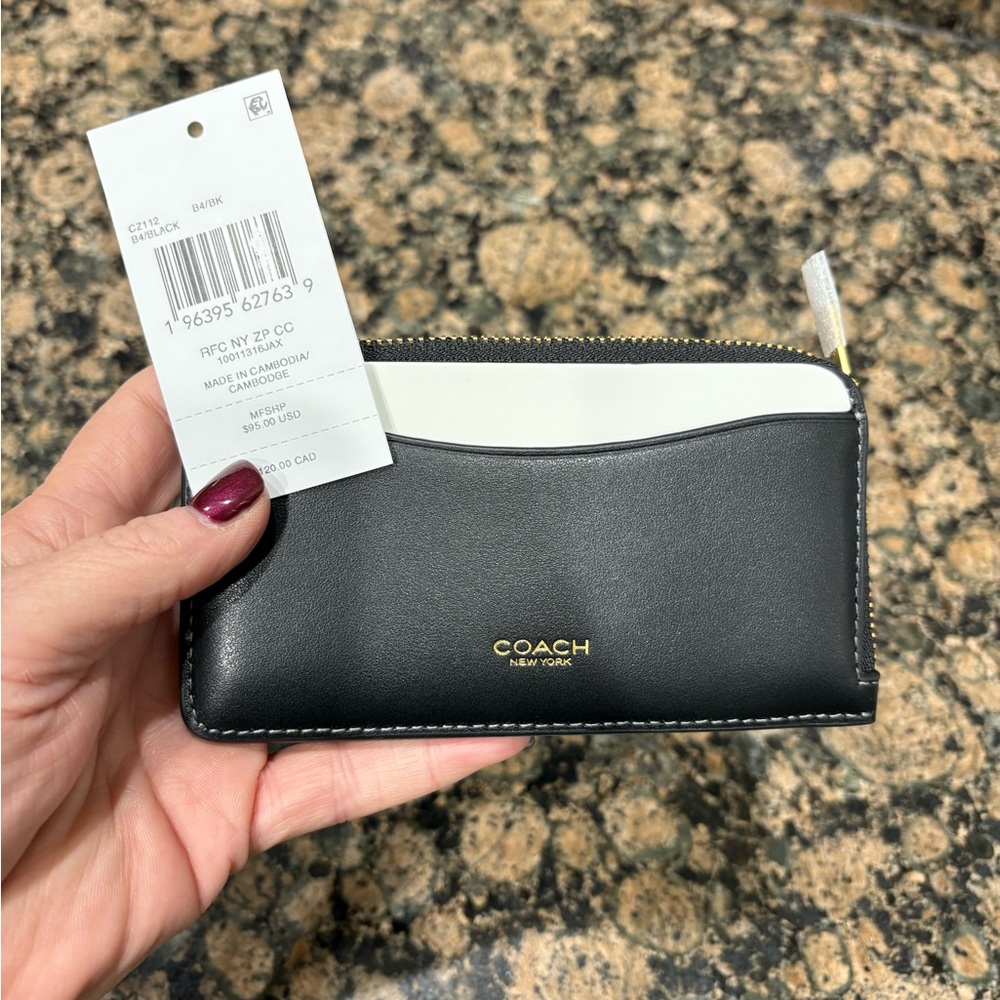 Coach Black slim card case